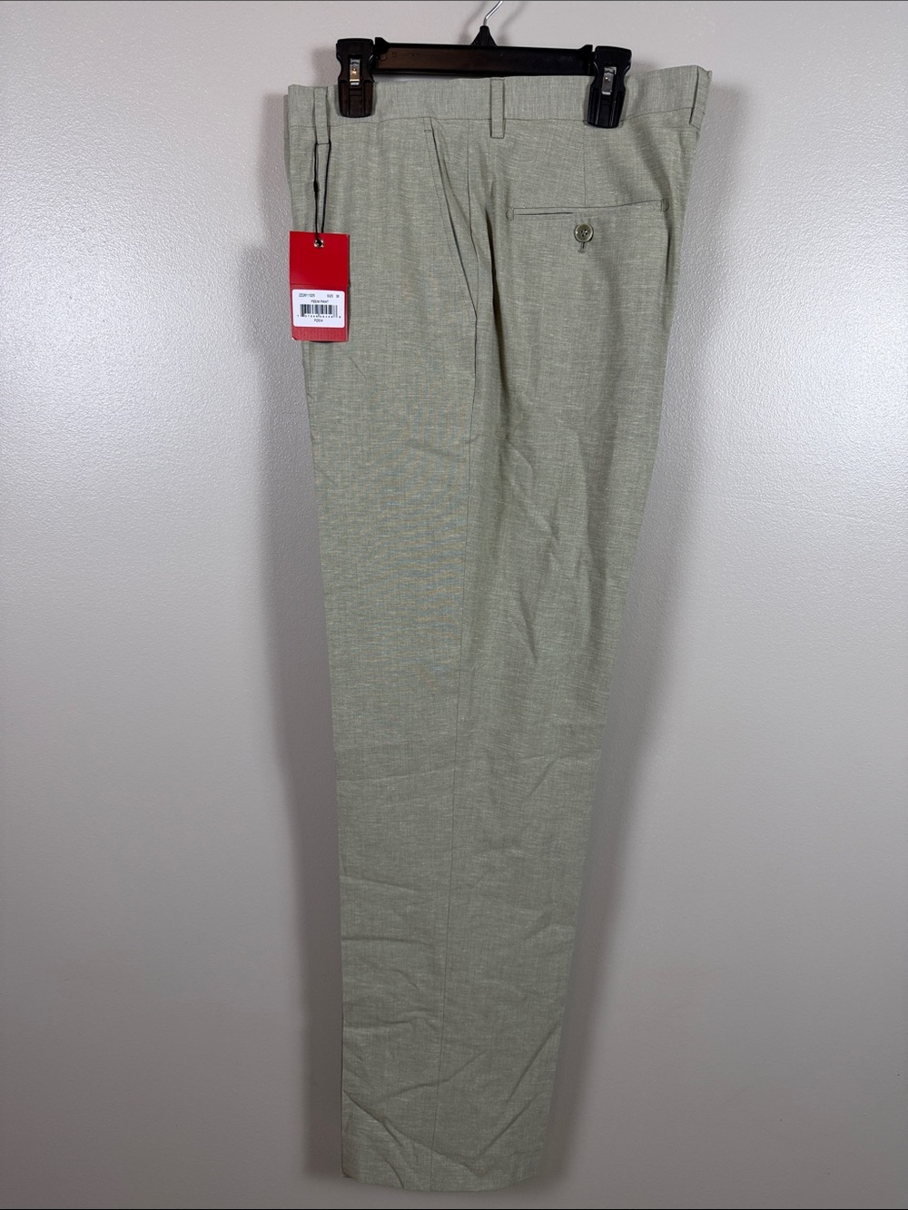 Zanetti Men's Flat-Front Dress Pants in Light Sage